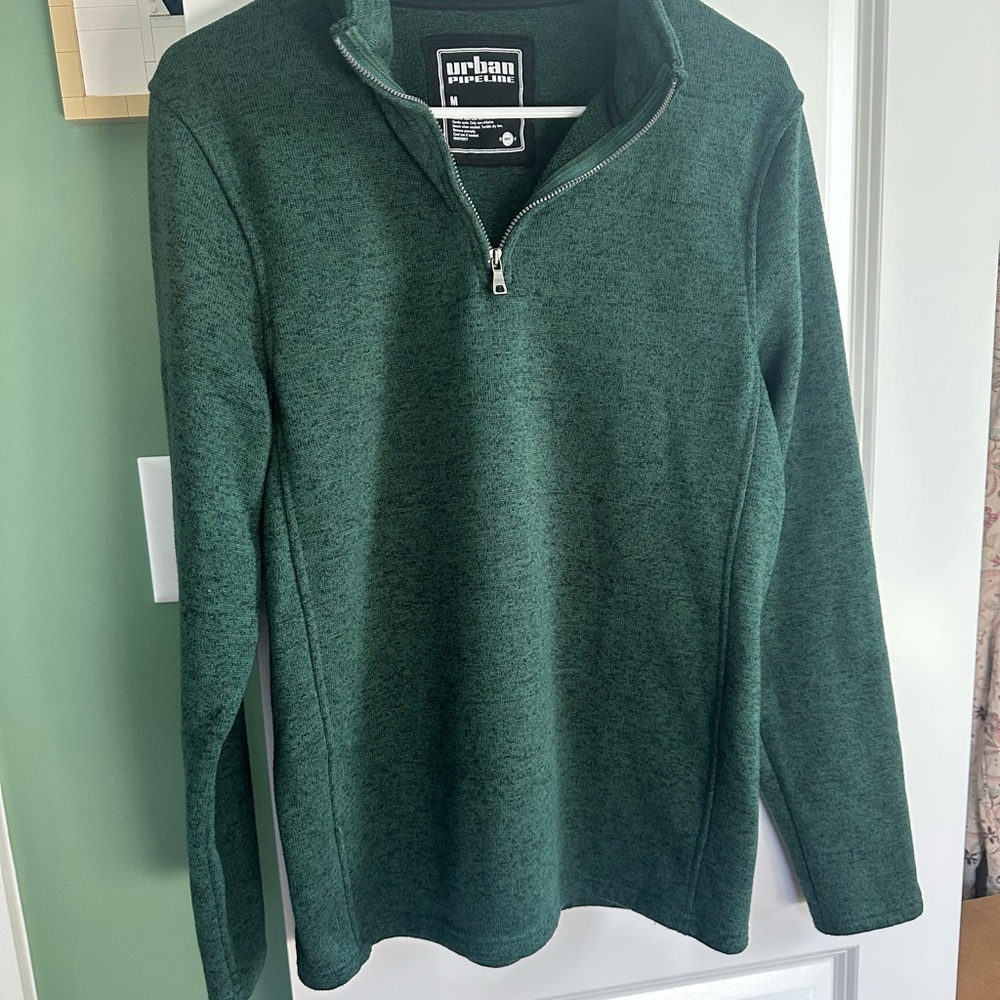 Urban Pipeline Green Zip Up Sweater